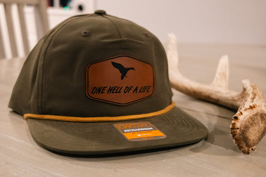 Olive Green Hell of a Life Duck Rope Hat
