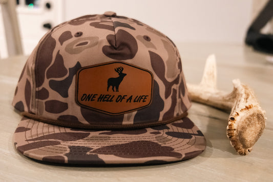 One Hell of a Life Old School Camo Buck Rope Hat